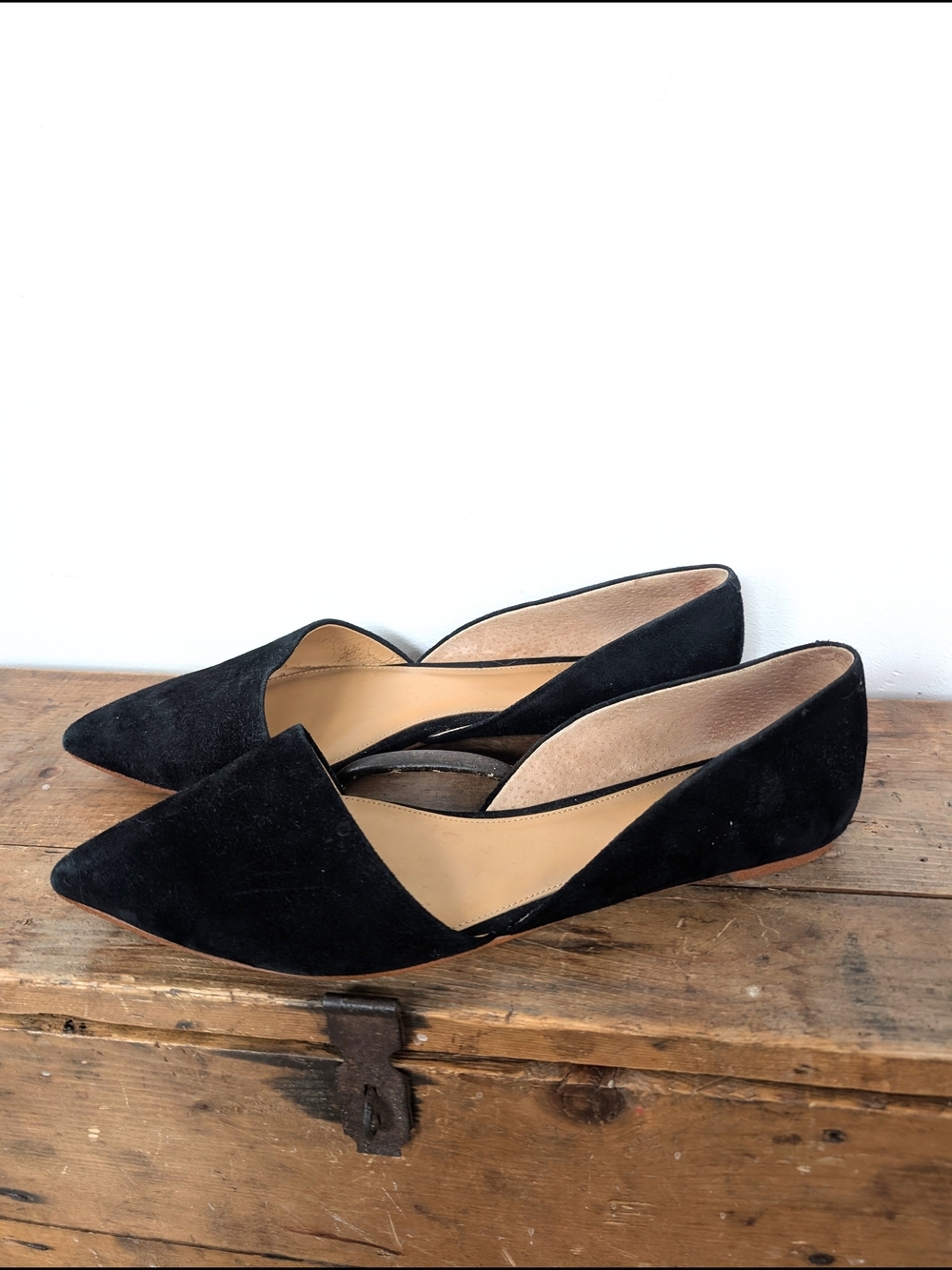 J.Crew Black Suede d'Orsay Flats | Parisian Chic Minimalist Polished ~ Size 10